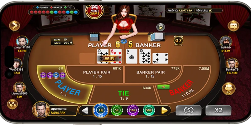 Các loại cược trong game Baccarat